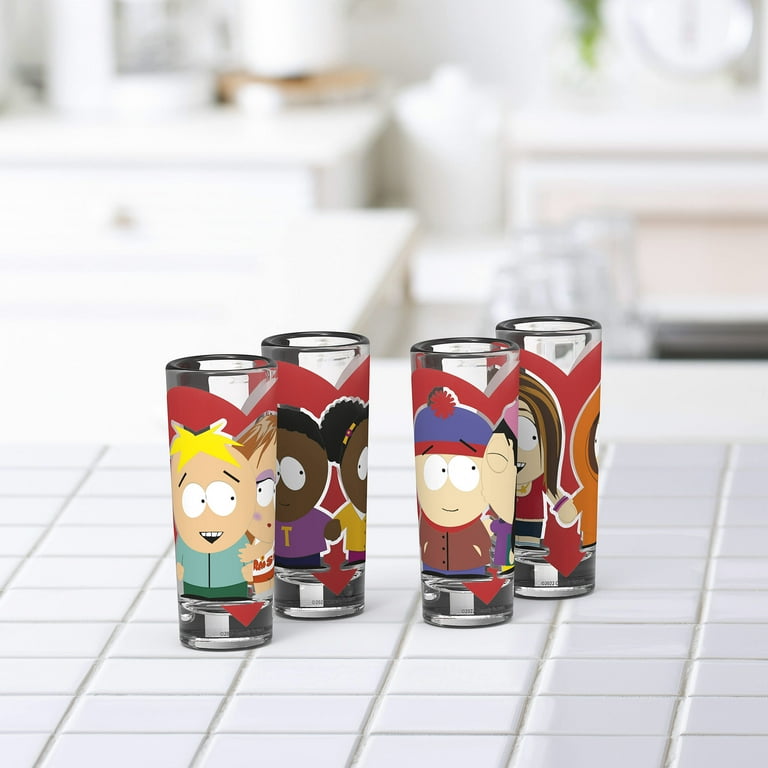 Zak Designs 2 Ounce 4-piece Valentine Mini Glass set, South Park