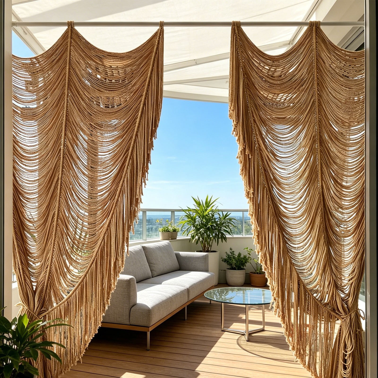 Macrame Curtain Boho Curtains,Door Beads Curtains,Tassel Wall Hanging Decor for Curtain, Wall Hanging, Wedding , Window Decoration or Room Partition