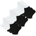 thumbnail image 2 of Everyday Casual Low Cut Ankle Socks for Men 10-13 18 Pairs (Solid Black-White), 2 of 8