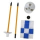 Herwey Golf Putting Green Amovible Flagpole Set Accessoire de Pratique avec Bleu Blanc Grille Drapeau – image 5 sur 6