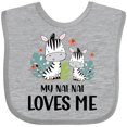 thumbnail image 3 of Inktastic Zebra My Nai Nai Loves Me Boys or Girls Baby Bib, 3 of 4