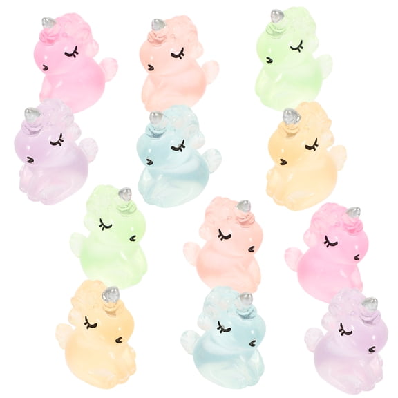 12 Pcs Unicorn Figurine Glowing Ornament Animals Mini Figurines