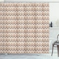 thumbnail image 1 of Ambesonne Brown and White Shower Curtain, Chevron Stripes, 69"Wx84"L, Brown Pale Brown White, 1 of 3