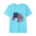 thumbnail image 2 of Girls Boys New Independence Day New Shirts Cute Independence Day Graphic Tees Girls Boys Casual Short Sleeve Round Neck Cotton T-Shirt Light Blue 5-6 Years, 2 of 5