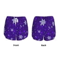 thumbnail image 5 of Lsque Dark Purple Snowflakes Printed Women's Running Shorts with Liner Pockets,Elastic Quick Dry Workout Athletic Gym Yoga Shorts,Womens High Waist Shorts-X-Large, 5 of 9