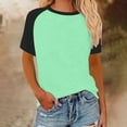 thumbnail image 2 of Dealovy Plus Size Tops for Women Short Sleeve Round Neck T Shirts Color Block Basic Tees Casual Summer Blouses, 2 of 5