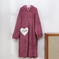 thumbnail image 2 of successthop Womens Fleece Nightgown with Hood Fuzzy Pajamas Pullover Warm Color Block Bathrobe with Pockets Purple, 2 of 9
