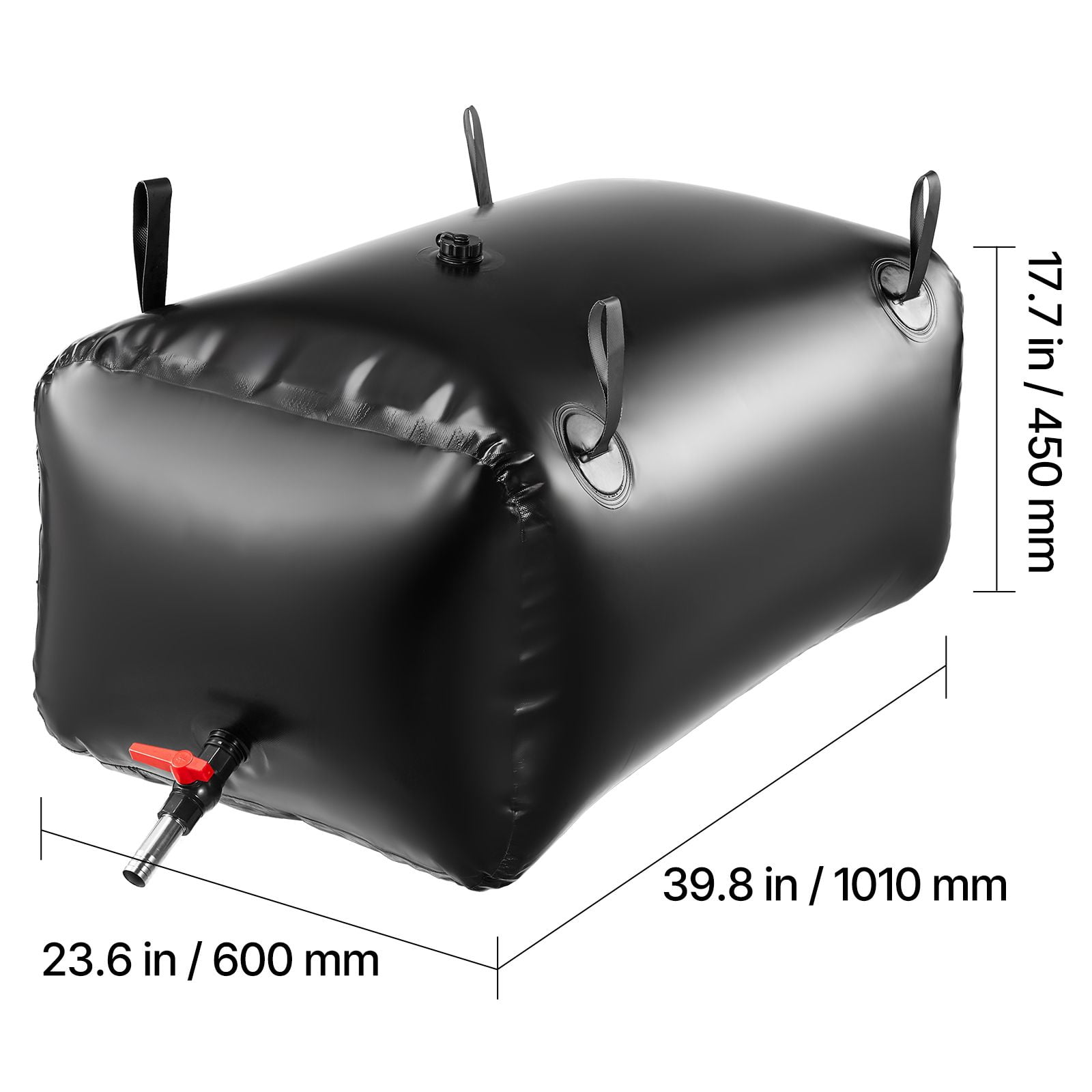 63.4 Gallon Water Storage Bladder with 1000D PVC, Collapsible, Leakproof, for Garden Irrigation RV Emergency Use