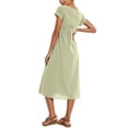 thumbnail image 3 of Vestido midi Zhyaj, holgado, túnica de verano, playa, con bolsillos, algodón, 3 of 7