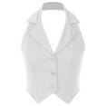 thumbnail image 4 of YONGHS Women's Dressy Casual Vest Tuxedo Suit Waistcoat Sleeveless Tank Top Blazer White S, 4 of 8