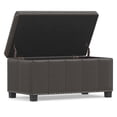 thumbnail image 4 of Simpli Home Amelia 34" Transitional Rectangle Ottoman Bench in Tanners Brown Faux Leather, 4 of 14