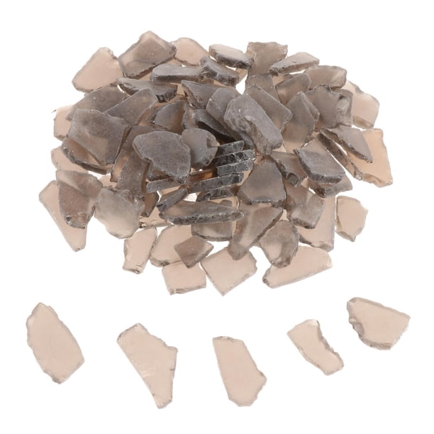 Vidrio de playa, piezas de vidrio marino, vidrio triturado, manualidades DIY para hacer joyas gris negro