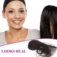 thumbnail image 3 of EeaseCA 1 Pce Postiche d'Extension de Cheveux Bouclé à Fausses Franges et Frange, à Clipser, pour Filles et Femme (Brun Foncé), 3 of 7
