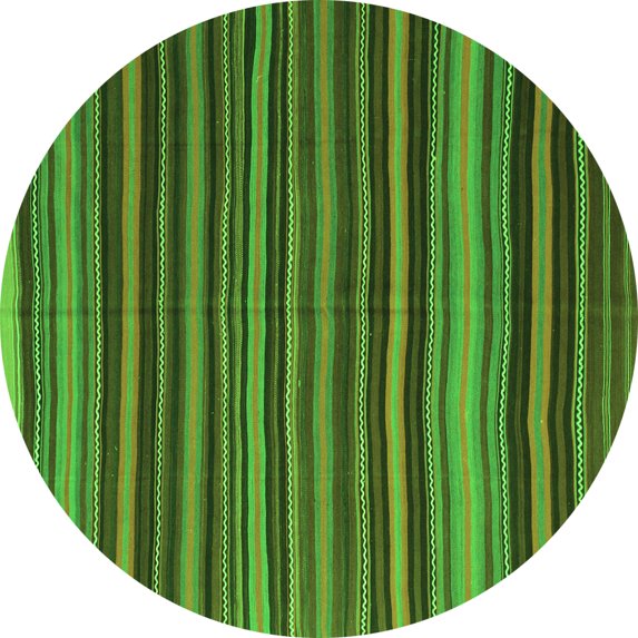 Ahgly Company Indoor Round Southwestern Green Country Area Rugs, 4' Round