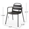 thumbnail image 3 of GDF Studio Keairns Outdoor 3 Piece Bistro Set, Matte Metal Black, 3 of 13