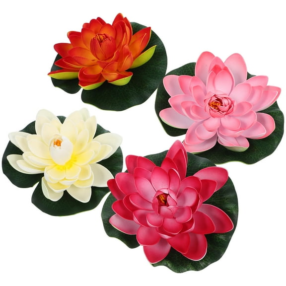 HOMEMAXS  4 Pcs Water Fountain Aquarium Simulated Lotus Lily