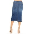 thumbnail image 3 of Fashion2Love Women's Juniors/Plus Size Destroyed Ripped Pencil Stretch Denim Skirt, 3 of 5
