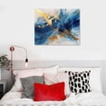 thumbnail image 5 of JRXY Blue Abstract Canvas Wall Art Blue White and Gold Painting Watercolor Canvas Wall Art Navy Blue Abstract Painting Modern Abstract Wall Art Print Blue and Gold Pictures for Living Room  pattern2, 5 of 6