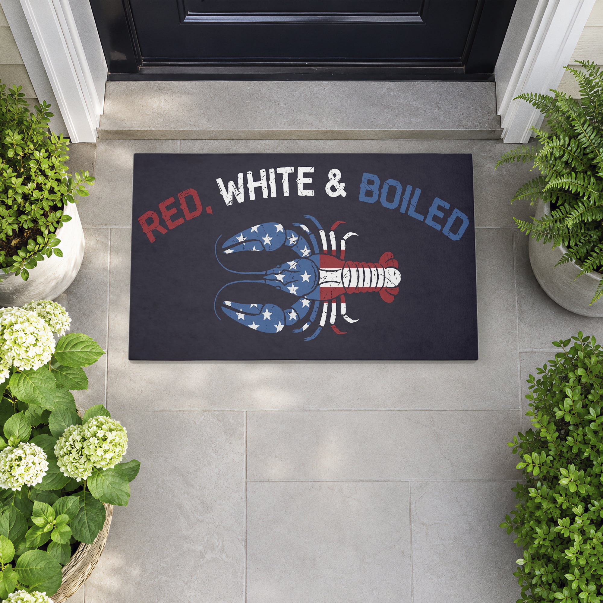 Stupell Industries Red White & Boiled Lobster Printed Outdoor Door Floor Mat, design by Jedco Brands Inc.