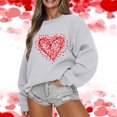 thumbnail image 2 of Gibobby Sudaderas para mujer Sudadera del día de San Valentín Camisas de corazón de amor para mujer de San Valentín Tops de manga larga (1)(Gris, L), 2 of 5