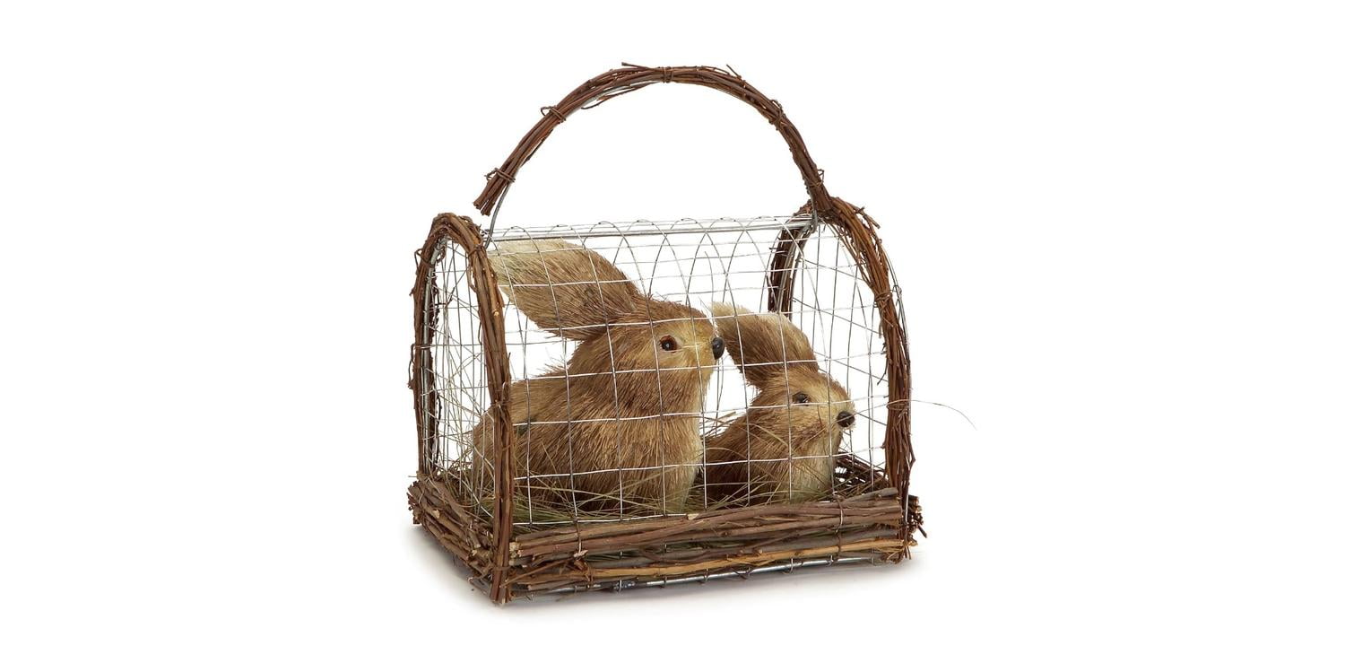Pack of 4 Brown Bunnies In a Cage Spring Easter Table Top Decorations 8.25" by Melrose