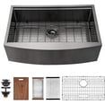 thumbnail image 5 of 33-inch Gunmetal Black Farmhouse Sink, Single Bowl Stainless Steel Workstation Kitchen Sink 16 Gauge, Deep Handmade R10 Radius All in One Kitchen Sink, 5 of 6