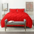 thumbnail image 4 of Nestl  Pinch Pleat Duvet and Comforter Set - Down Alternative Comforter and Ultra Soft Microfiber Duvet Set Cherry Red Twin 3 Piece, 4 of 5