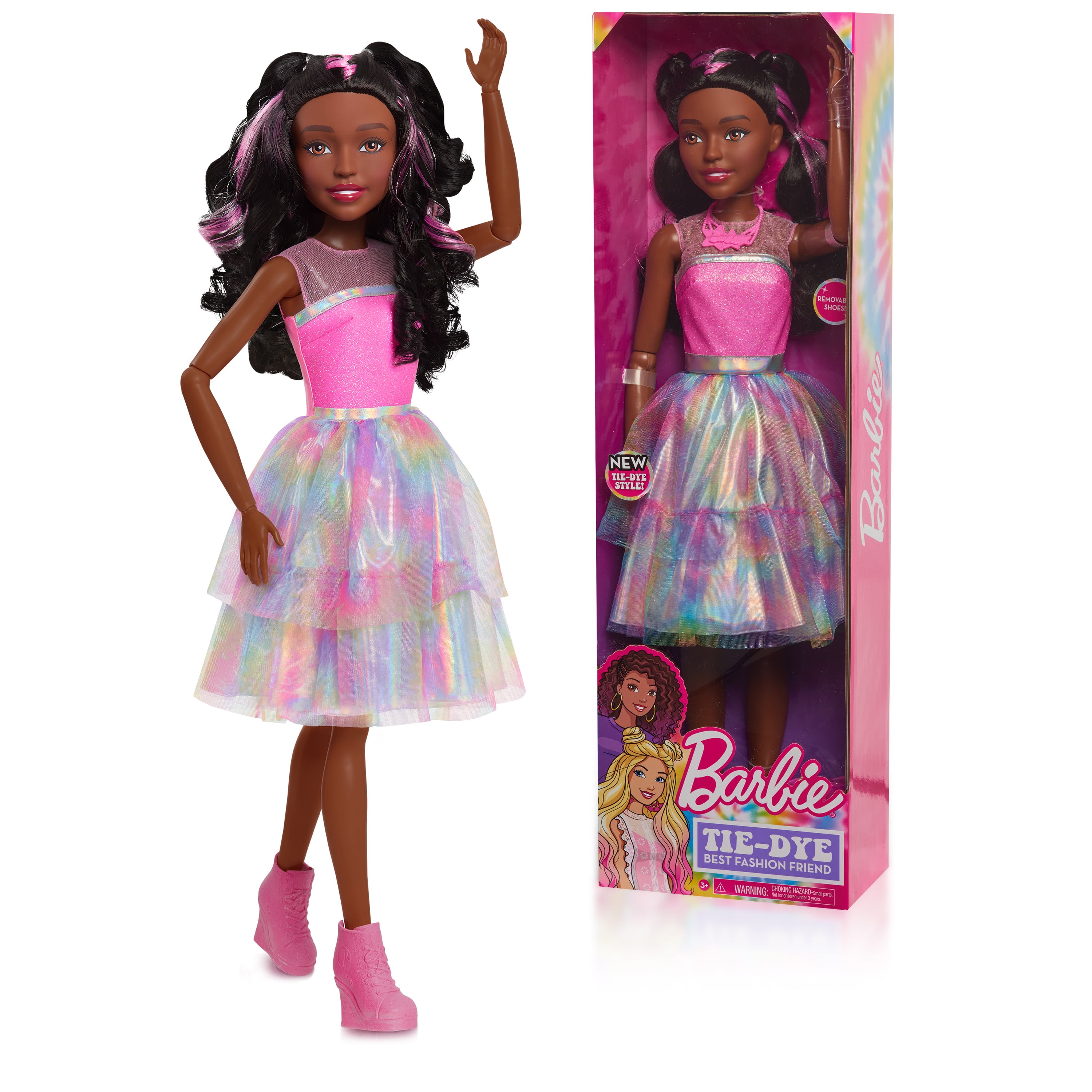 Barbie 28-Inch Tie Dye Style Best Fashion Friend, Dark Brown Hair,  Kids Toys for Ages 3 Up, Gifts and Presents