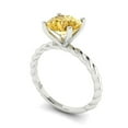 thumbnail image 2 of Solitaire Engagement Ring for Women - 2ct Natural Citrine in 14K White Gold Promise Ring, 2 of 6