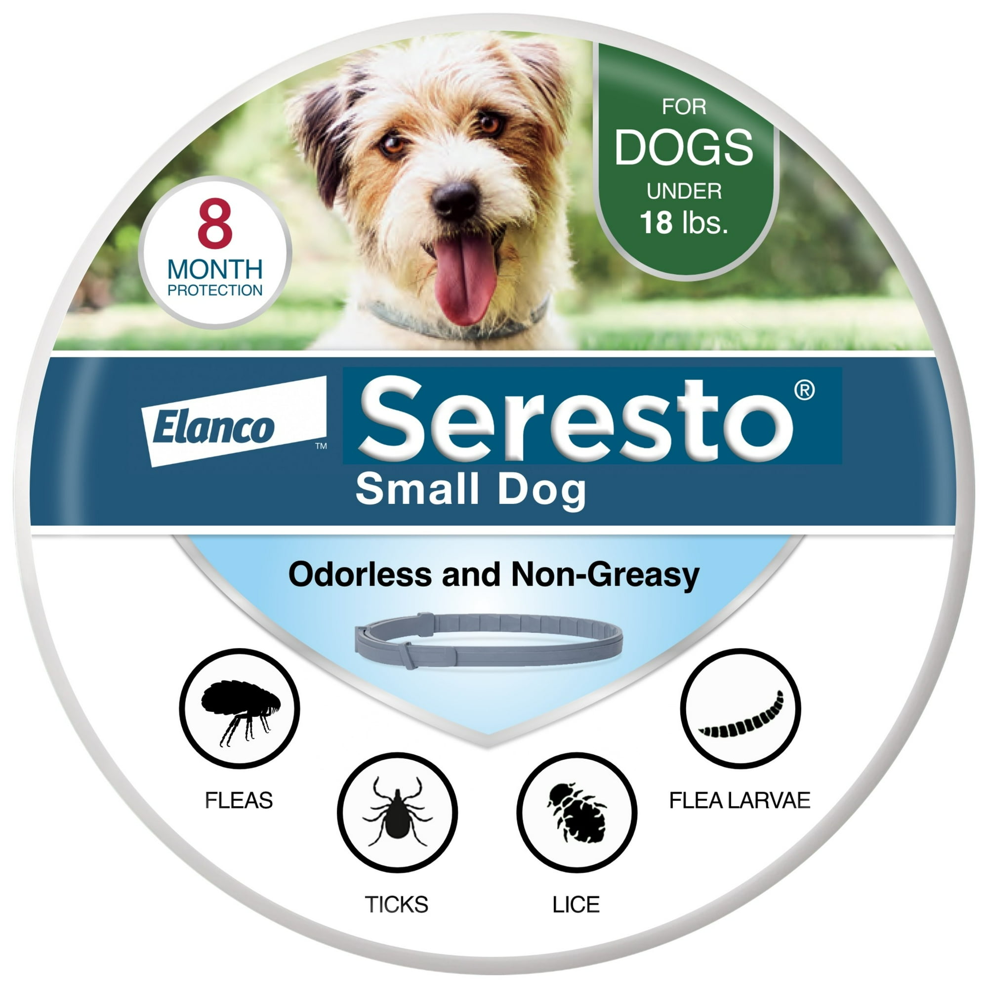 Seresto Flea & Tick Collar For Dogs Up to 18 lbs., Vet-Recommended, 8 Month Protection