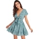 thumbnail image 1 of Vestido de fiesta de manga larga con estampado de leopardo para mujer Azul turquesa CH Azul turquesa CH Xishao ropa, 1 of 2