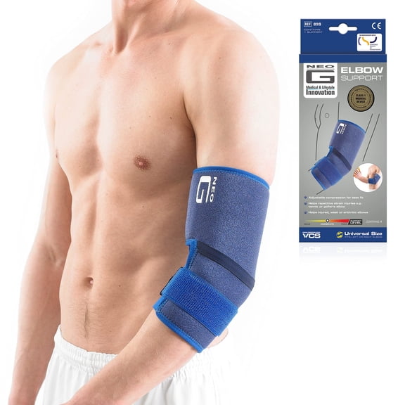 Neo G Elbow Brace for Tendonitis, Tennis Golfers Elbow, Sprains, Strains, Arthritis – Men Women - Adjustable Compression - One Size