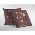 thumbnail image 3 of Amrita Sen Butterflies and Bowls 16" Suede Zippered Pillow in Muted Orange, 3 of 5