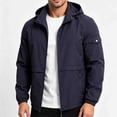 thumbnail image 5 of LYSMORA Mens Hooded Softshell Jacket Cargo Sleeve Pocket Zipper Side Pockets Elastic Cuff Windproof Daily Outdoor Coat, 5 of 7