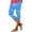 Blue, variant on BangWanChi Leggings for Women Capri Women's High Waisted Summer Floral Print Slim Bottom Capris