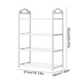 thumbnail image 3 of Oggfader Nail-Free 4 Tier Shoe Rack White, Minimalist Space Saving Shoe Storage, No Drill Assembly, Compact for Entryway Small Apartment, 3 of 6