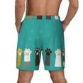 thumbnail image 3 of Kdxio Cute Cat Paw And Dog Print Men'S Swim Trunks With Compression Liner 7 Inch Inseam Quick Dry Swim Shorts, 3 of 7