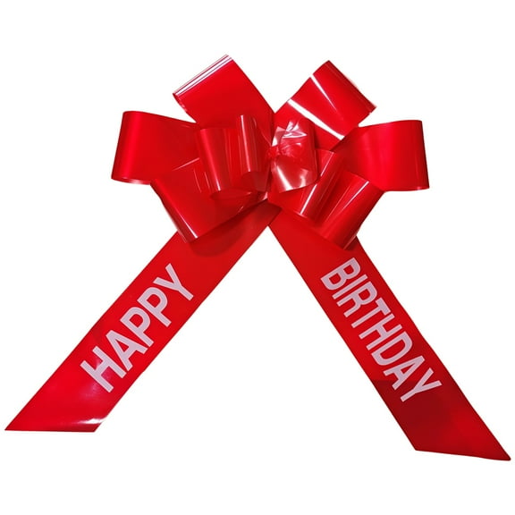 Giant 30 in / 76 cm Red Car Bow, Extra Large Gift Bow for Cars, Vibrant Red PP Ribbon, Easy-to-Install, Great for Weddings, Birthdays, and Holidays