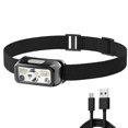 thumbnail image 1 of Linterna frontal LED con sensor de movimiento, lámpara frontal portátil con 6 modos de luz para acampar al aire libre, 1 of 9