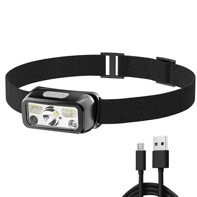 Linterna frontal LED con sensor de movimiento, lámpara frontal portátil con 6 modos de luz para acampar al aire libre