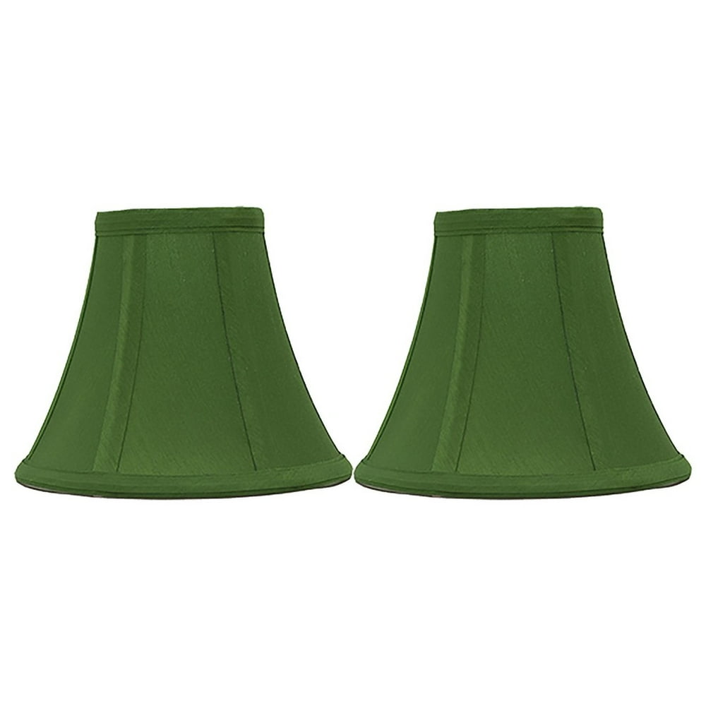 Urbanest Silk Bell Chandelier Lamp Shade, 3x6x5", Kelly Green, Set of 2