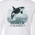 thumbnail image 4 of Inktastic Orca Whale Jumping Homer Alaska Scenic Long Sleeve Youth T-Shirt, 4 of 5