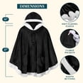 thumbnail image 4 of PAVILIA Hooded Blanket Poncho for Women, Fleece Wearable Shawl Wrap, Black, 4 of 10