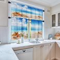thumbnail image 2 of Beach Kitchen Curtains Summer Landscape Window Curtains Valance and Tier Set 36 Inch, Sand Cloud Beautiful Rod Pocket Short Tier Curtain, Blue Sea Small Curtains for Kitchen Decor, 2 of 6