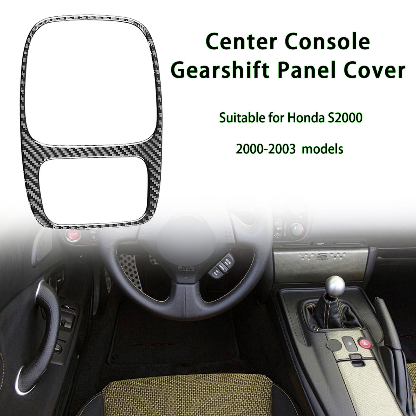 for Honda S2000 2000-2003 Manual Center Console Gear Shift Panel Frame Cover Trim, Easy to Install-A