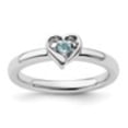 thumbnail image 3 of Auriga Fine Jewelry 925 Sterling Silver Blue Topaz Heart Ring Size 7for Women, 3 of 6