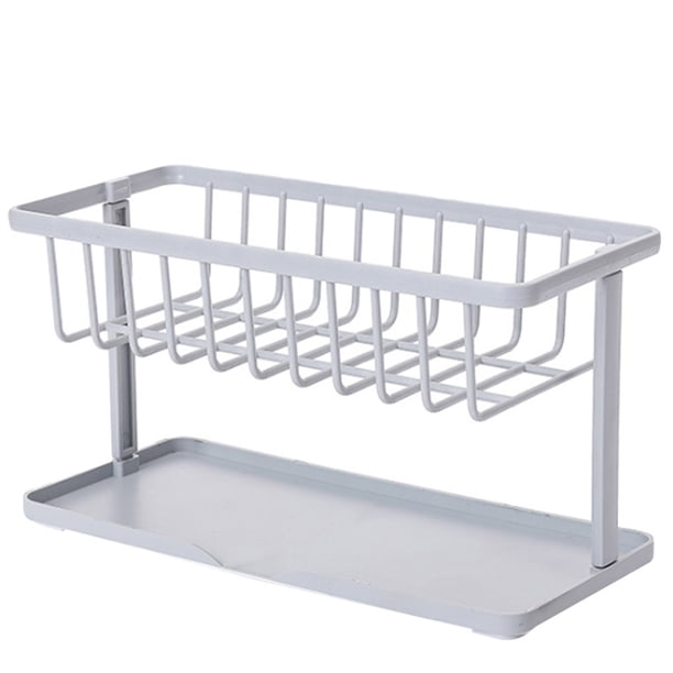 Cateissary 2 La capa de esponja de lavabo de baño drenaje estante de cocina, baño estante de almacenamiento filtro organizador Almacenamiento y organización del hogar Gris Cateissary HA001792-02B