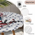 thumbnail image 6 of Independence Day Fitted Tablecloth with Elastic Edged, Round Table Cloth for Dining Table, Patriotic Anchor Blue Star Wooden Waterproof Oil Proof Table Cover for Indoor Outdoor 55"-60", 6 of 8