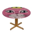 thumbnail image 3 of Orinice Cute Cat Round Table Cover Stain Resistant Washable Indoor Outdoor Tablecloth Kitchen Dining Wedding Parties Picnic Camping 100% Polyester Mother's Day 46-50, 3 of 8