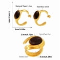 thumbnail image 5 of ANXPTIME Elegant Gold Tone C Shape Earrings Rings Featuring Tigers Eye Gemstones, 5 of 14